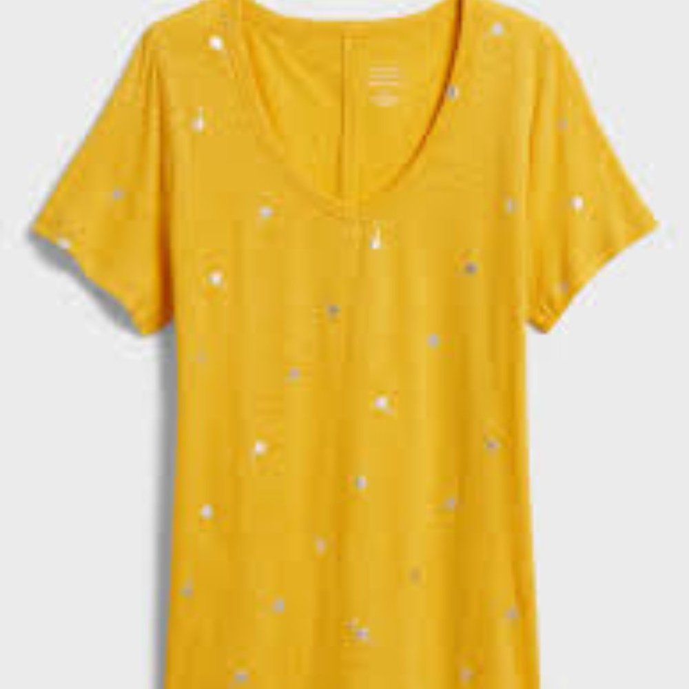 Banana Republic Yellow Malibu V-Neck T-Shirt